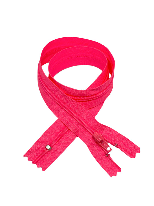 YKK zipper plastic (Several lengths) Neon pink