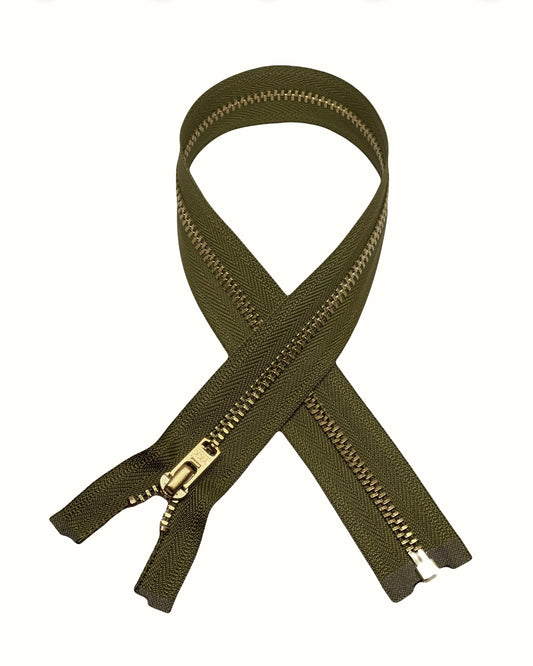 YKK zipper - L 40 cm / Metal - Army