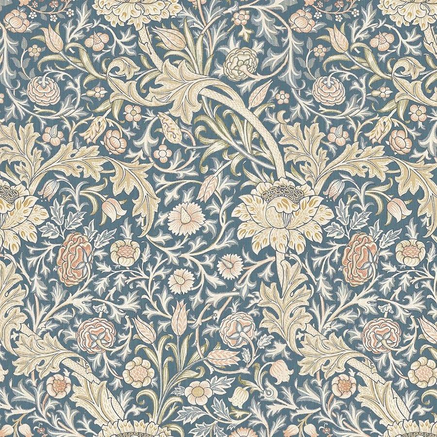 William Morris stof / Leafy blå
