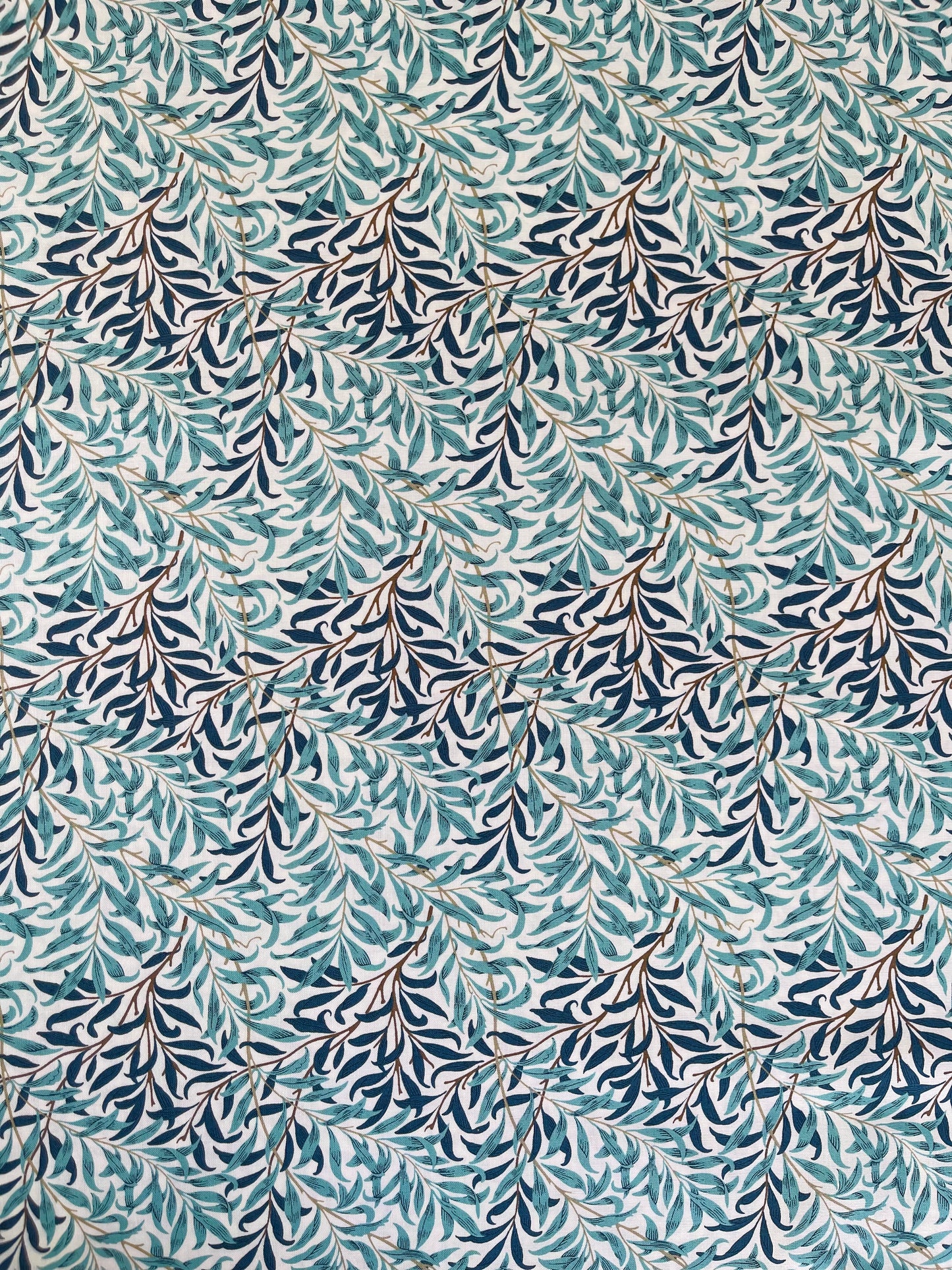 William Morris stof / Willow Boughs - tyrkis-blå