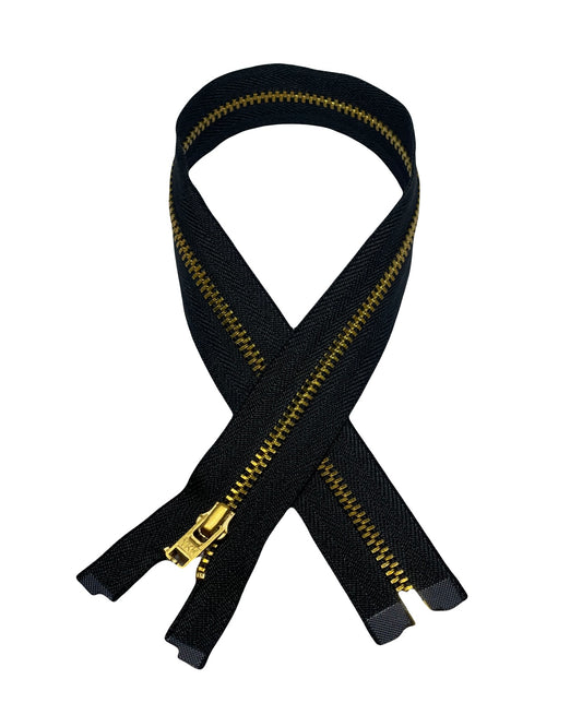 YKK zipper - L 40 cm / Metal - Black