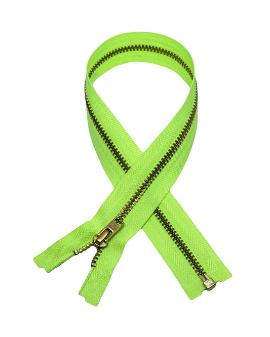 YKK zipper - L 40 cm / Metal - Neon Lime