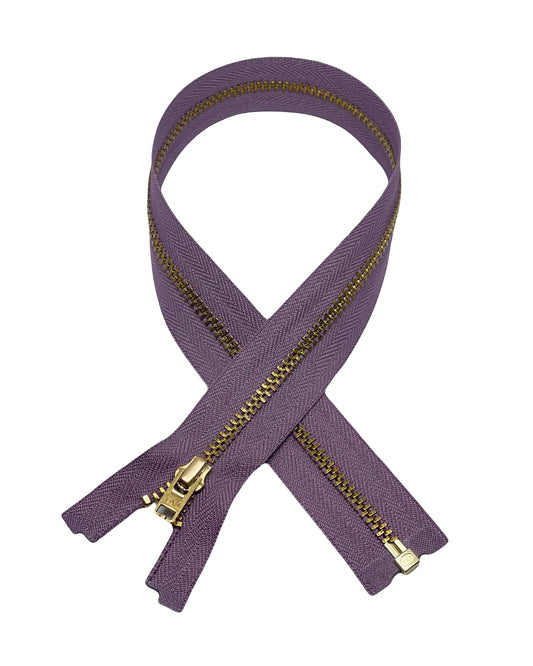 YKK zipper - L 40 cm / Metal - Dusty Purple