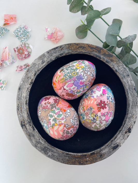 Diy-kit: 3 stk. Påskeæg / Decoupage mix