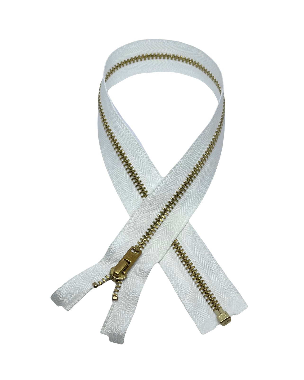 YKK zipper - L 40 cm / Metal - White
