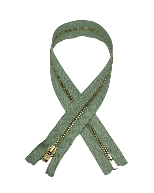YKK zipper - L 40 cm / Metal - Dusty mint