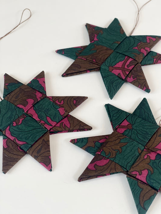 3 braided stars (ready to hang) Laura's Reverie