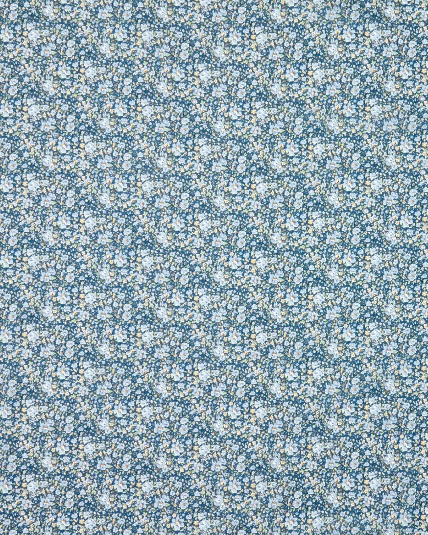 Liberty stof bomulds metervare - Gemma Meadow / Blå