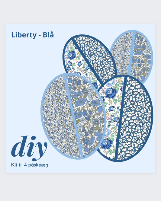 Diy-kit: 4 stk. Påskeæg / Liberty Blå