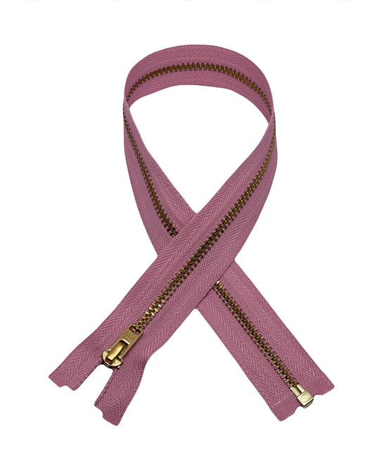 YKK zipper - L 40 cm / Metal - Gl.Rosa