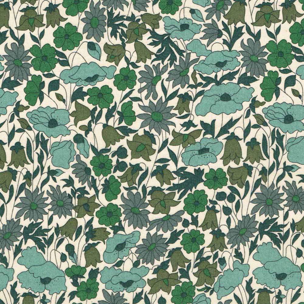 Liberty fabric - Poppy and Daisy / Green
