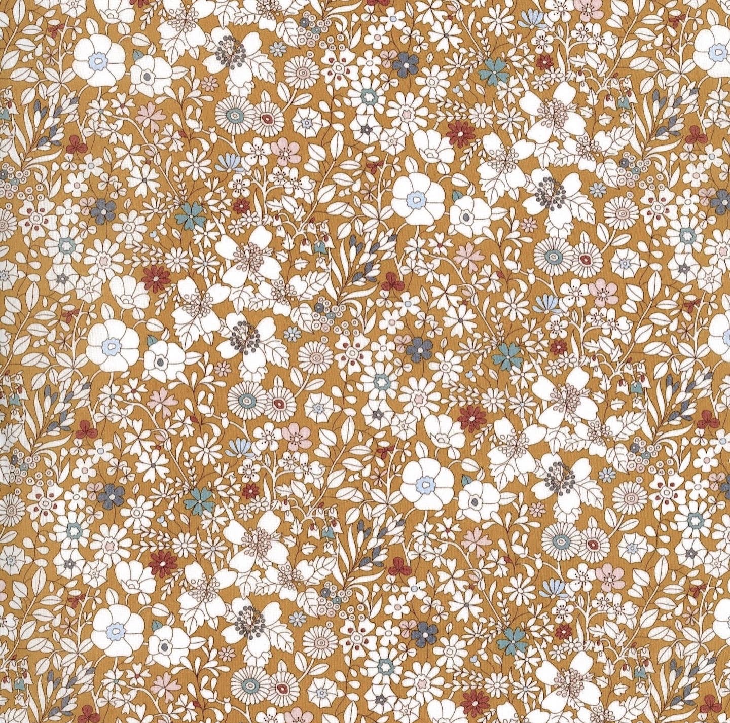 Baby dynebetræk i Liberty Fabric: Junes meadow gul