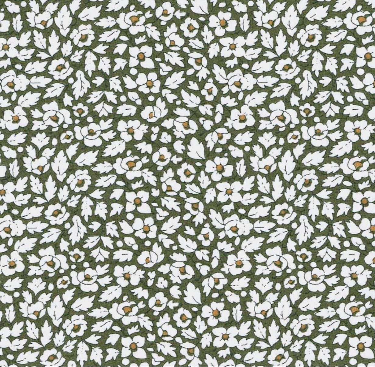 Liberty stofstykke - Feather Meadow / Armygrøn