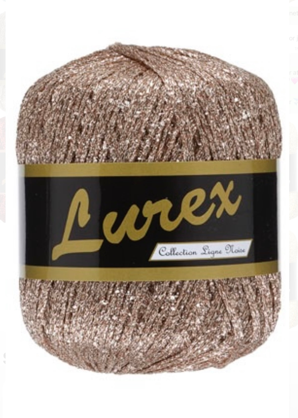 Lurex glitter garn i lysebrun