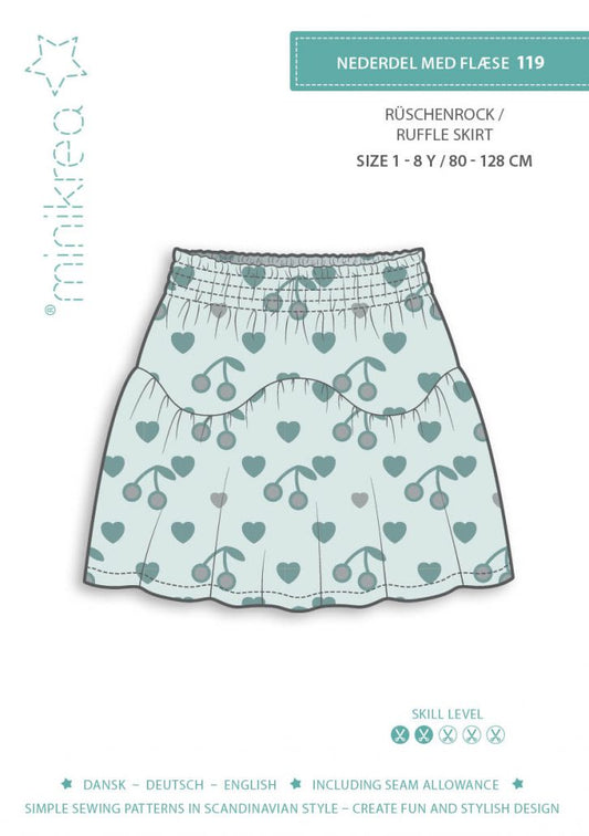 MINIKREA Skirt with frills 1-8 years – Paper pattern