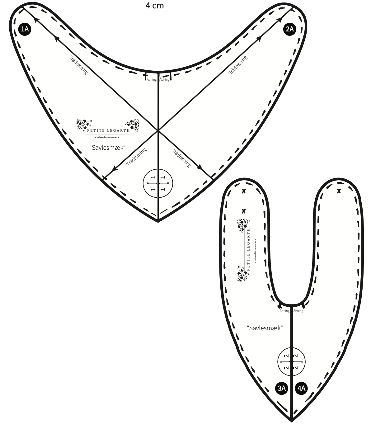 Sewing instructions + Pattern for Drool bib