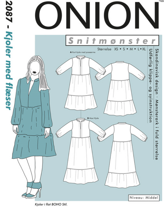 ONION 2087 – Kjole med flæser