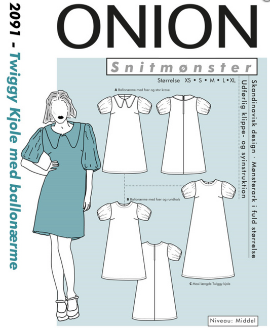 ONION 2091 – Twiggy dress with balloon sleeves
