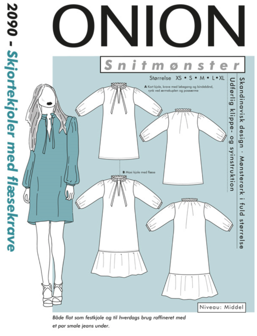 ONION 2090 – shirt dress with frill collar
