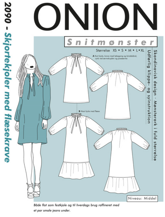 ONION 2090 – shirt dress with frill collar