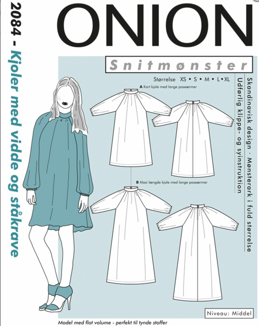 ONION 2084 – Dresses with wide and stand-up collar BACK ORDER - IN STOCK AGAIN WEEK 26