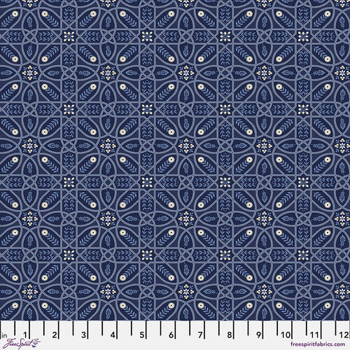 William Morris stof / Brophy Trellis - Blå