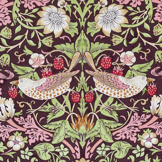 William Morris fabric / Strawberry Thief/ Chocolate