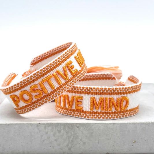 1 stk Statement armbånd "Positive mind" Orange