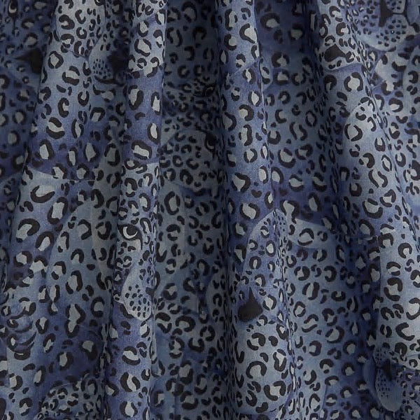 Liberty stof - Leopard Camo / Blå