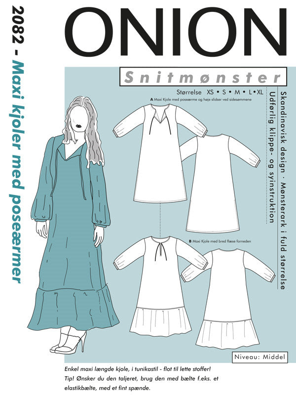 ONION 2082 – Maxi kjoler med poseærmer