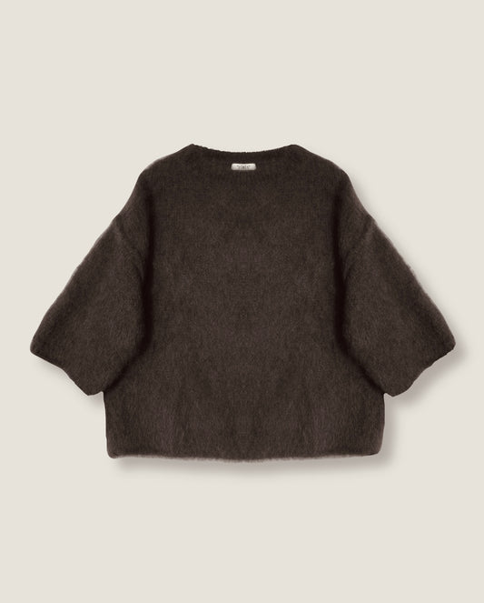 Naïs strik - Mørk khaki brun-grøn