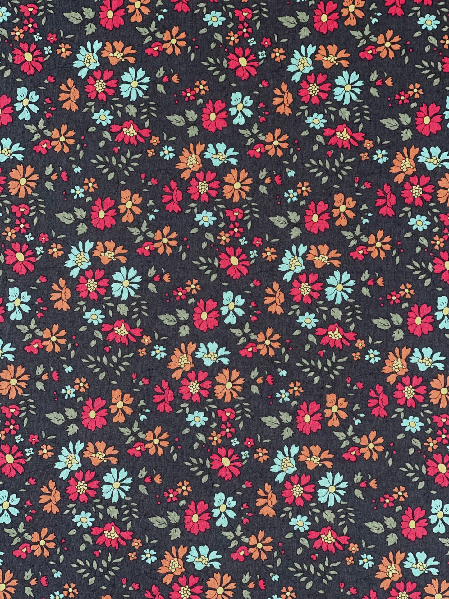 Liberty stofstykke - Capel Floral  / Sort