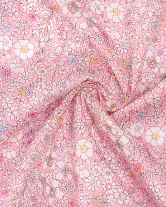 Baby dynebetræk i Liberty Fabric: Junes meadow lyserød