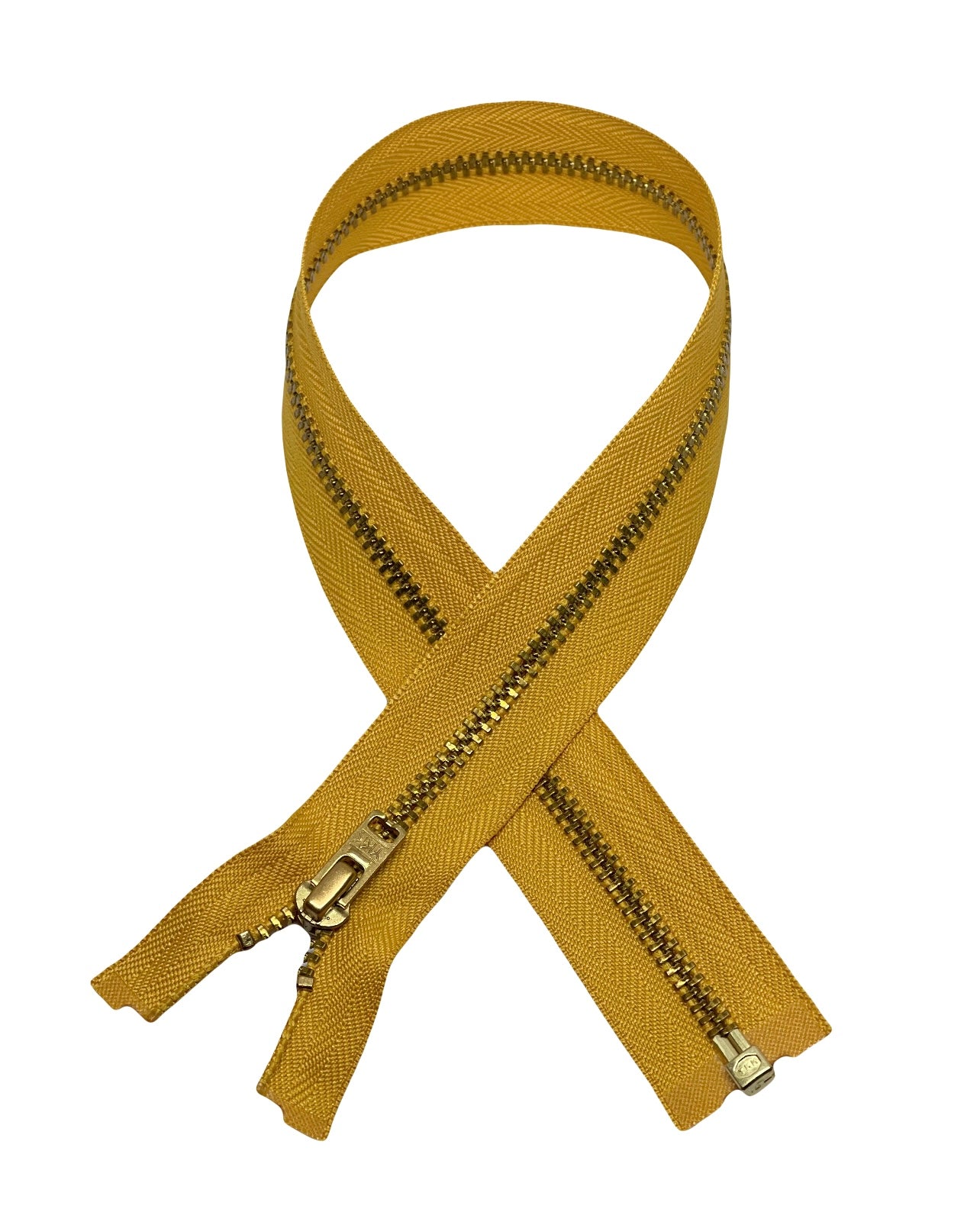 YKK zipper - L 40 cm / Metal - Ocher yellow