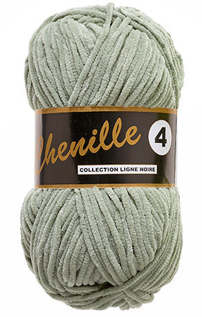 Chenille 4  Velourgarn - Støvet Mint