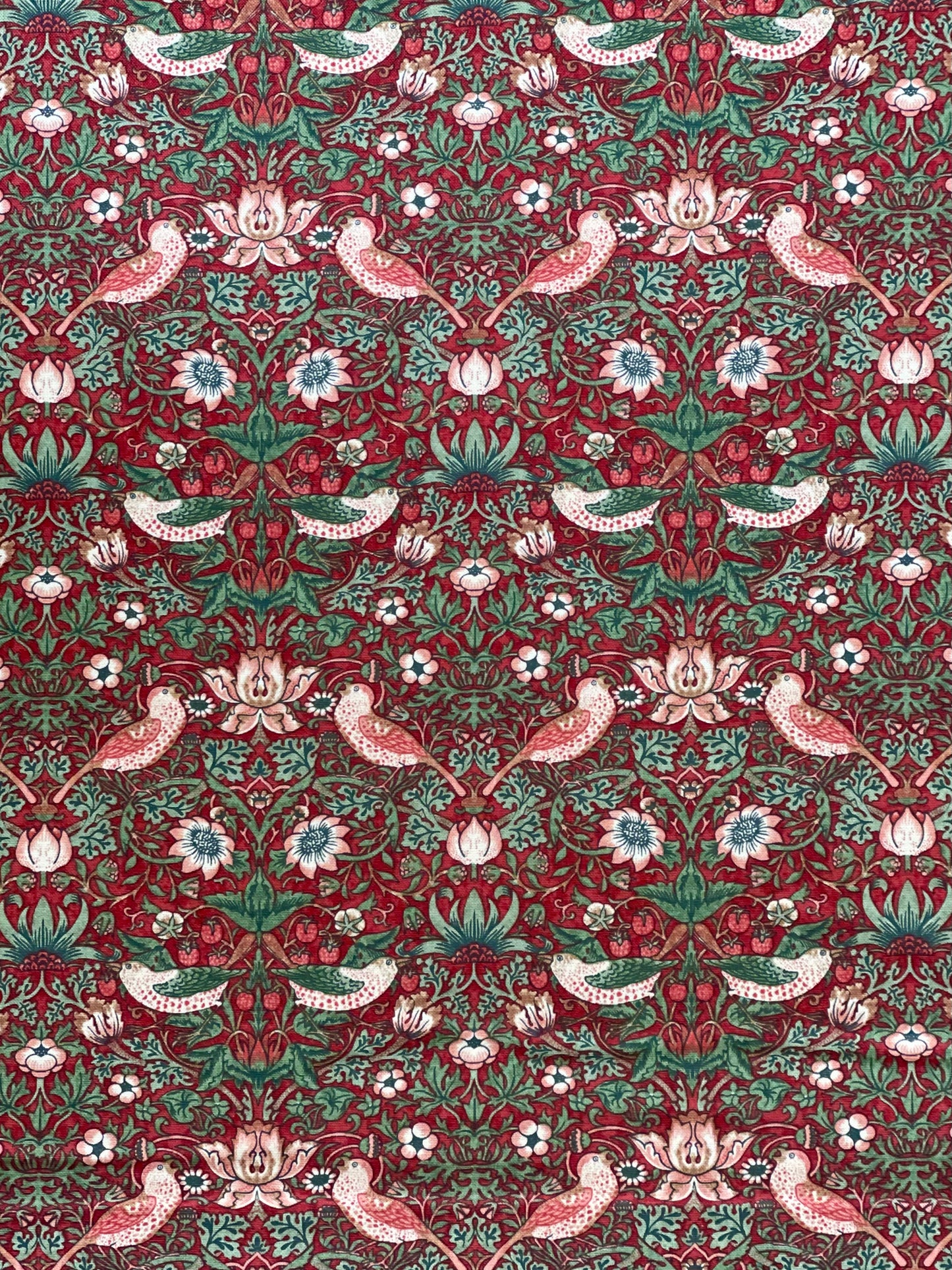 William Morris stof / Mini strawberry thief - Rød