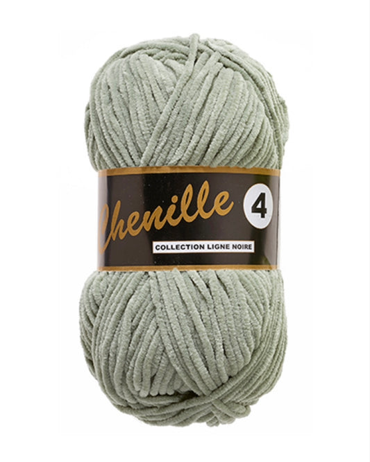 Chenille 4  Velourgarn - Støvet Mint
