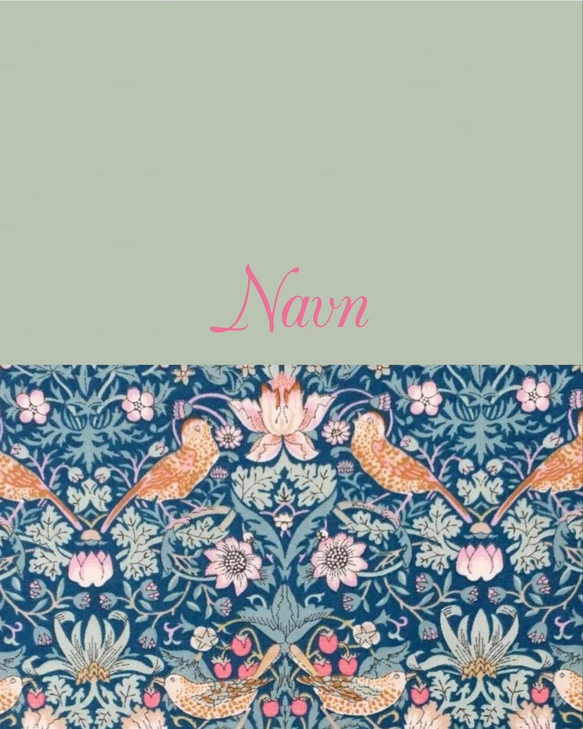 Julesokker med navn TILBUD - Strawberry thief Petrol