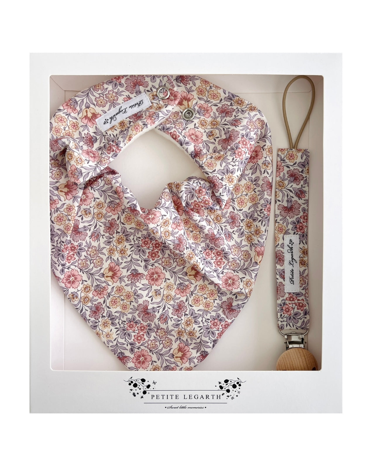 Gavepakke med savlesmæk + suttesnor / Carnation’s garden Rosa