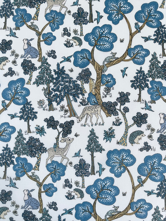 Liberty stof tana lawn - Dow a deer  / Blå