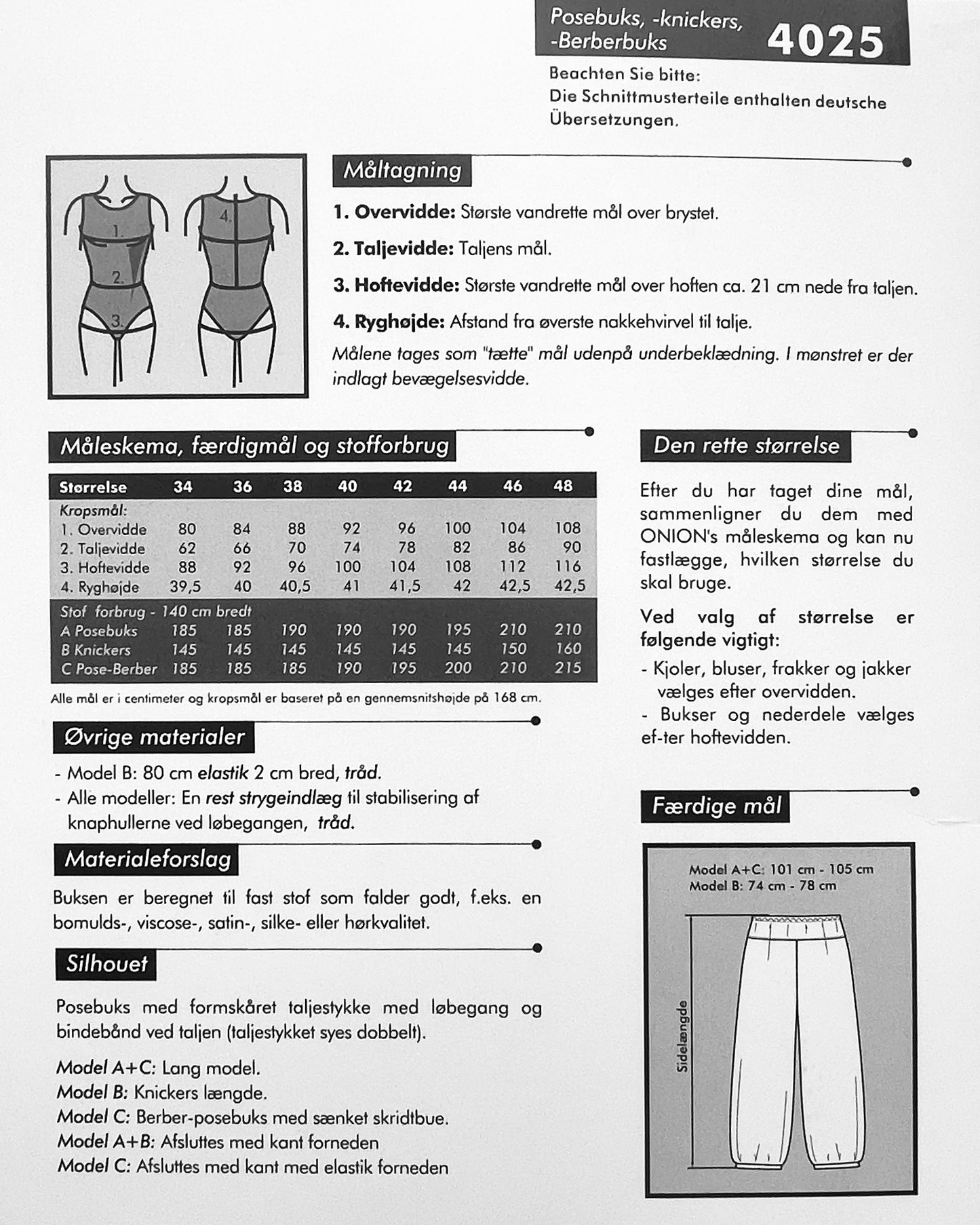 ONION 4025 – Posebuks, Knickers, berberbuks