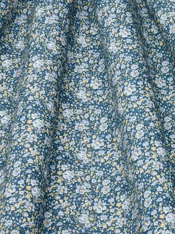 Liberty stof bomulds metervare  - Gemma Meadow / Blå