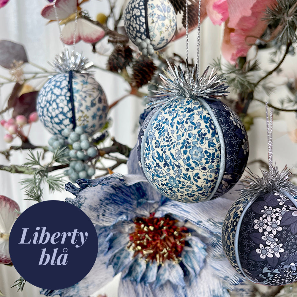 Diy-kit: 4 stk. Julekugle: Liberty Blå