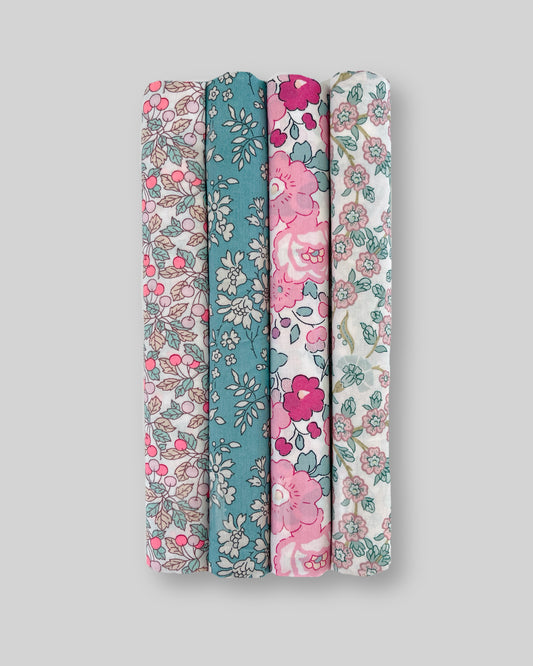 4 stk Liberty “Ninth” turkis-rosa