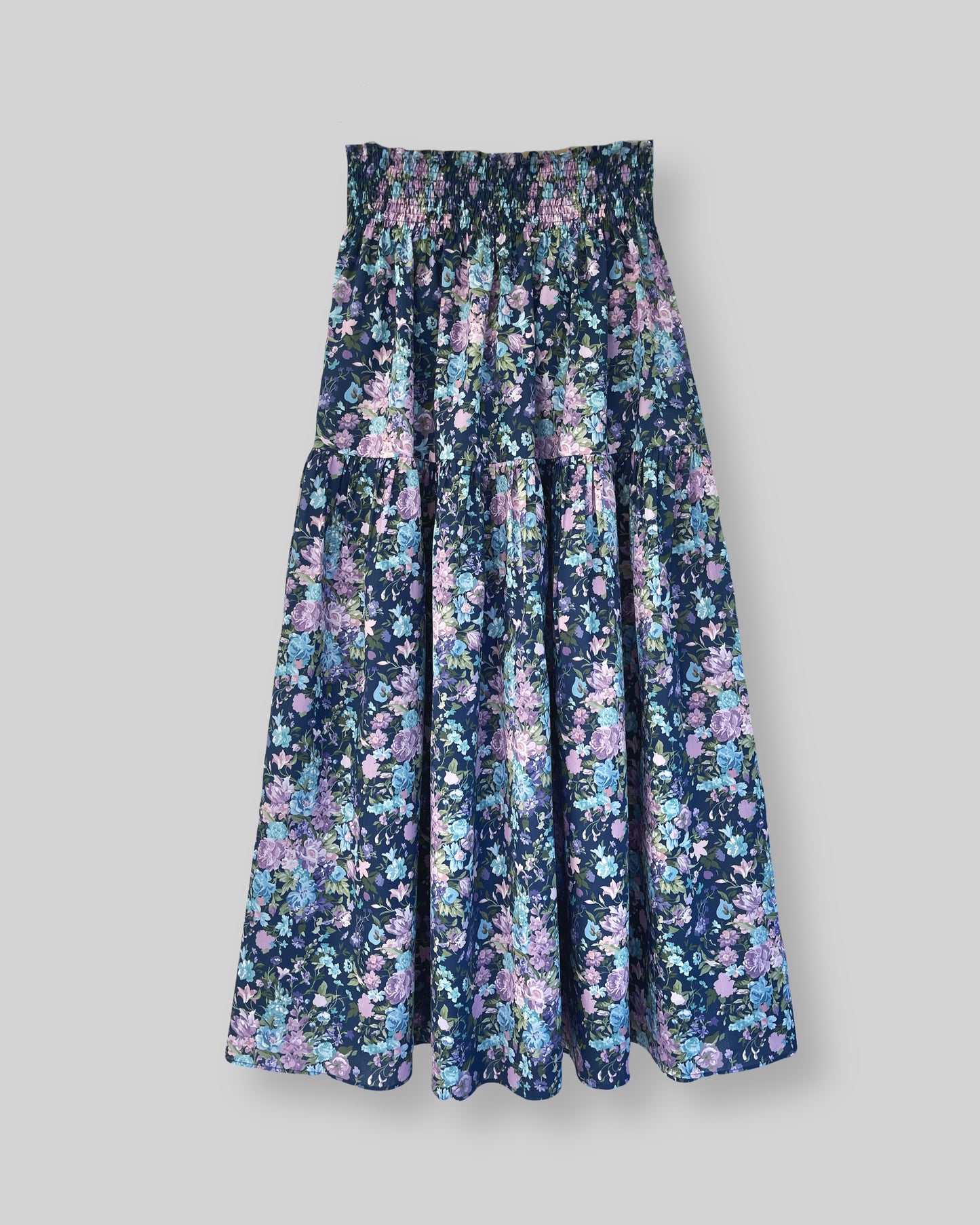 One size nederdel i Liberty med smock - Maxi / Bouquet marine