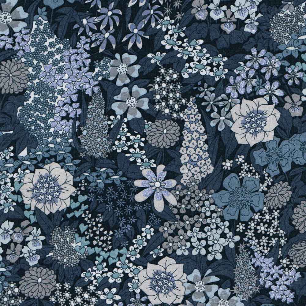 Liberty fabric - Ciara Metallic / Blue