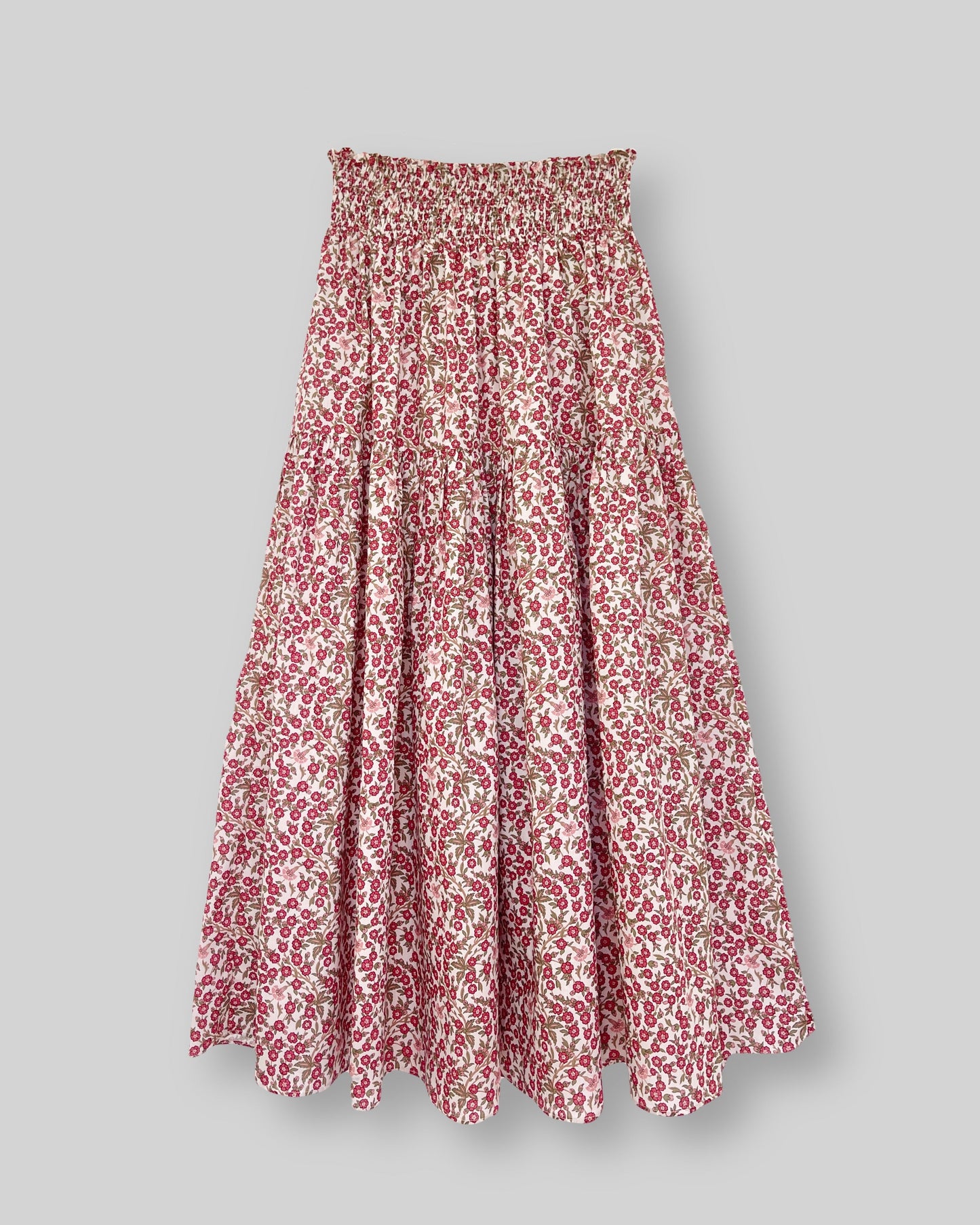 One size nederdel i Liberty med smock - Maxi / Empress rød