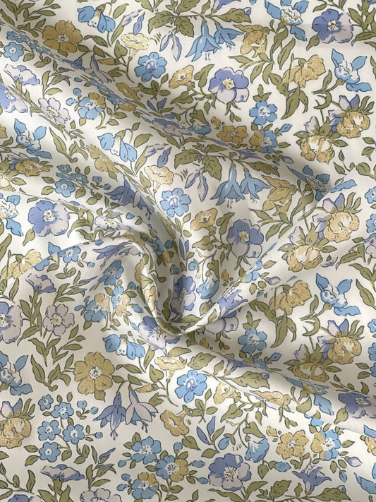 Baby dynebetræk i Liberty Fabric - Mamie Blå-grøn