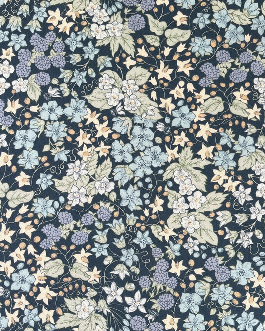 KOMMER SNART Liberty stof tana lawn - Berry  / Blå