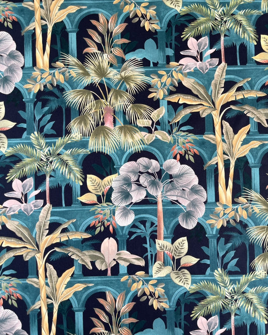KOMMER SNART Liberty stof tana lawn - Tropical  / Marine blå